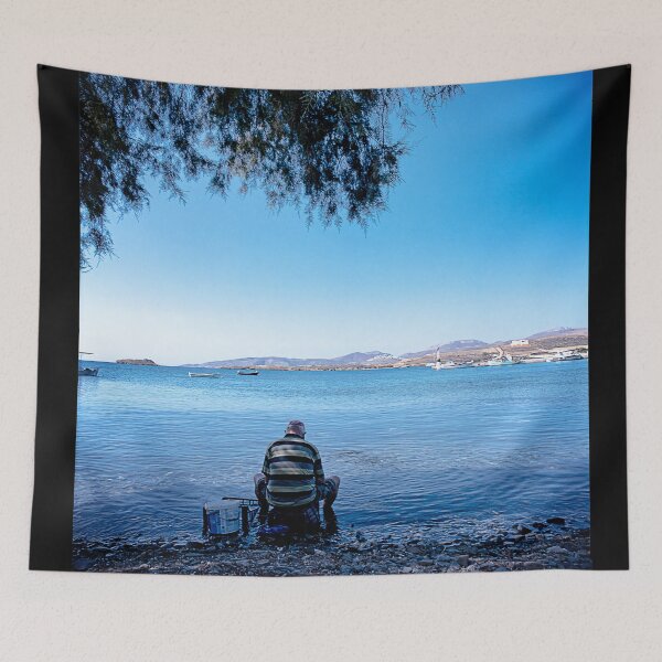 Item preview, Color photo, Old fisherman, going fishing, Fishing in ocean designed and sold by IdoFriedmanArt.