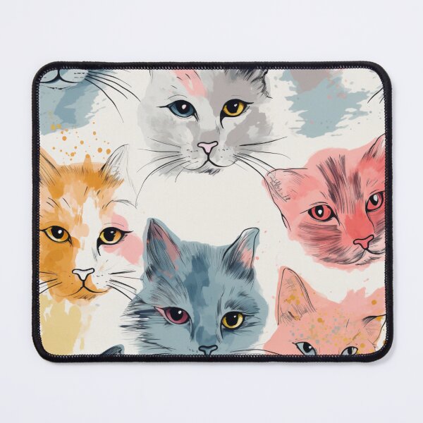 Item preview, Colorful Cat Faces Pattern. Inkblot Style. designed and sold by GiveMeMood.