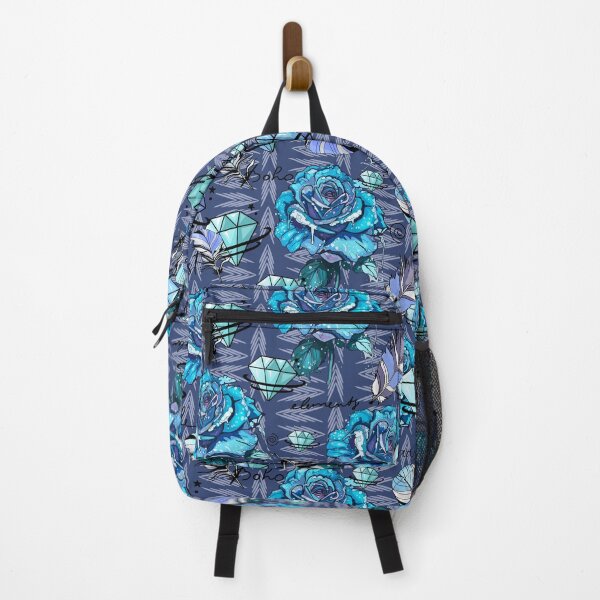 Item preview, Blue grunge roses. diamonds and street style phrases.Flowers and plants designed and sold by Anastasiia Yurevych.