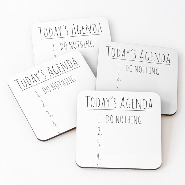 Item preview, Today's agenda, do nothing, funny lazy designed and sold by Merchattack.