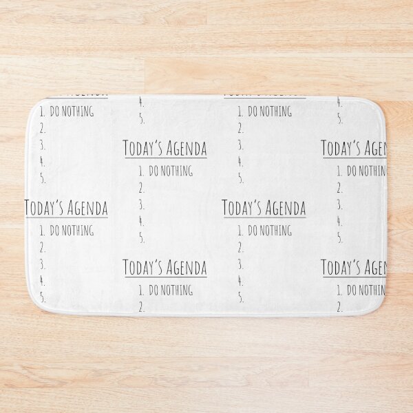 Item preview, Today's agenda, do nothing, funny lazy designed and sold by Merchattack.
