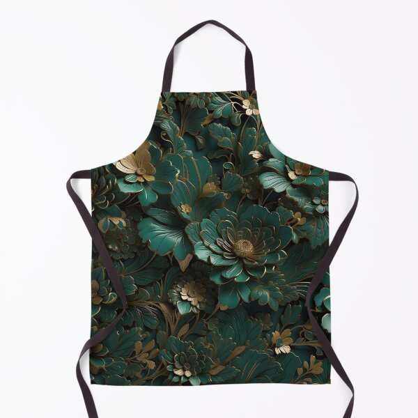 Item preview, Flowers in dark green and gold - 3D relief pattern #54 designed and sold by GoldenEraArt.