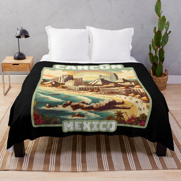 Item preview, Cancun Mexico skyline Vintage Travel art designed and sold by Unitepeople.