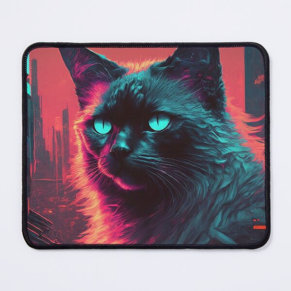 Item preview, Cyberpunk Balinese Cat Overlooking a City designed and sold by Lakii13.