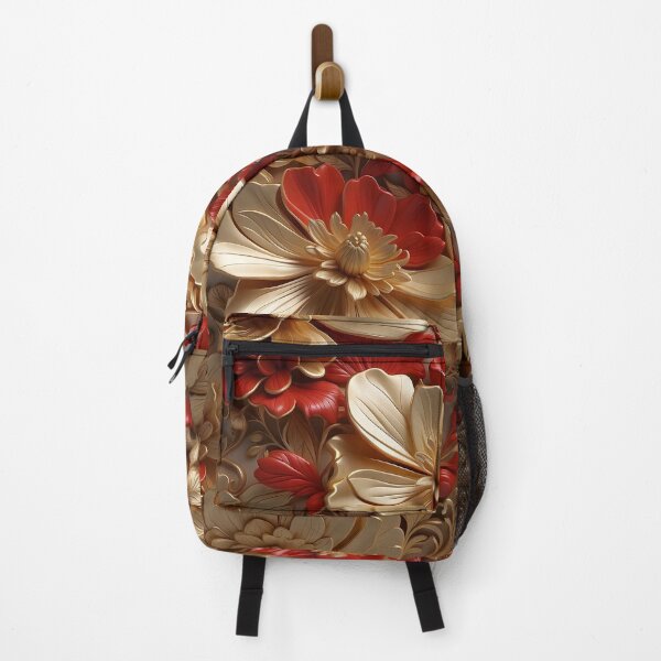 Item preview, Flowers in red and gold - 3D relief #56 designed and sold by GoldenEraArt.