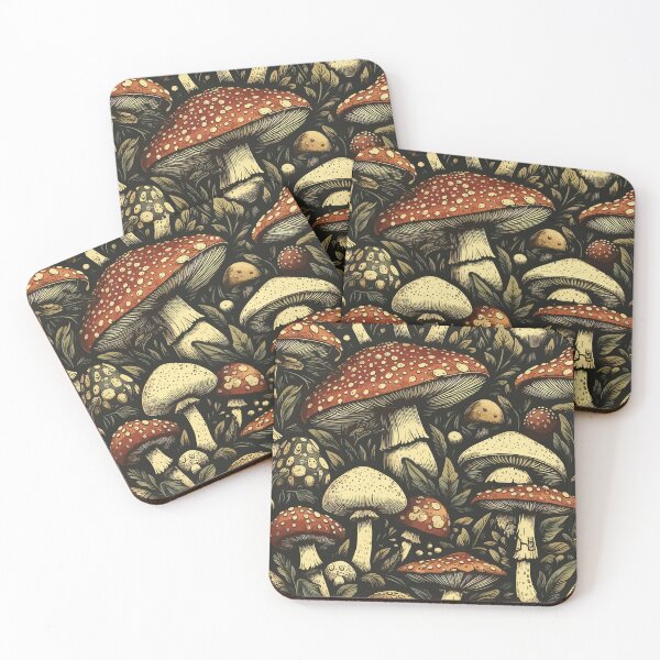 Item preview, Vintage mushroom pattern designed and sold by TomFrontierArt.