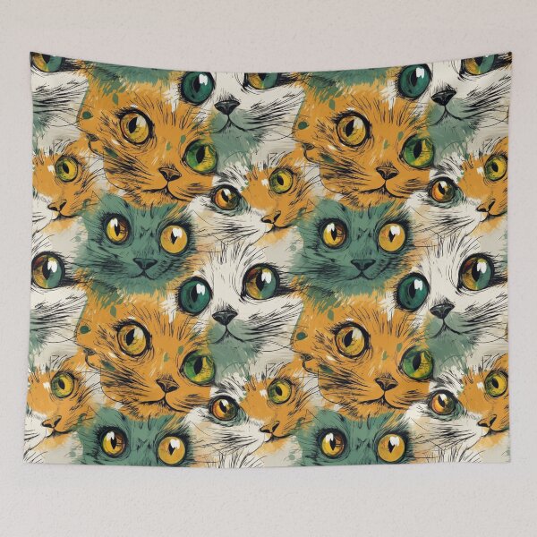Item preview, Cat Print Seamless Pattern - Bright Eyes. designed and sold by GiveMeMood.