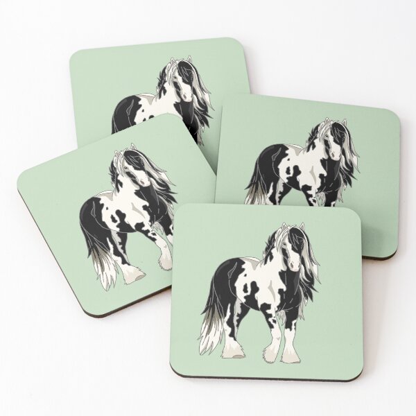 Item preview, Black and white Irish cob horse designed and sold by christmas-lady.