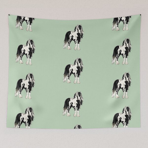 Item preview, Black and white Irish cob horse designed and sold by christmas-lady.
