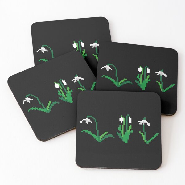 Item preview, Pixel Snowdrops Garden (black) designed and sold by D-Vogt-Grafik.