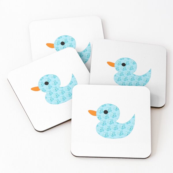 Item preview, Rubber Duck - Light Blue Floral designed and sold by SquareKeyStudio.