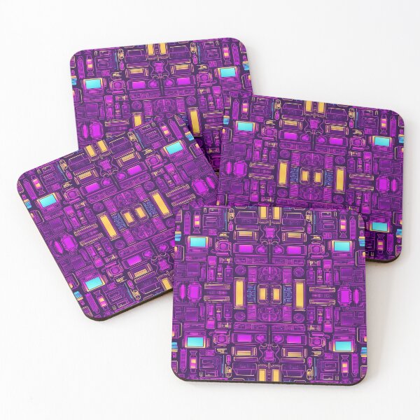 Item preview, Abstract Blocks Purple With Lights designed and sold by ComicJo.