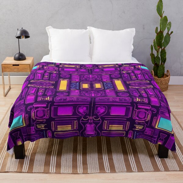 Item preview, Abstract Blocks Purple With Lights designed and sold by ComicJo.