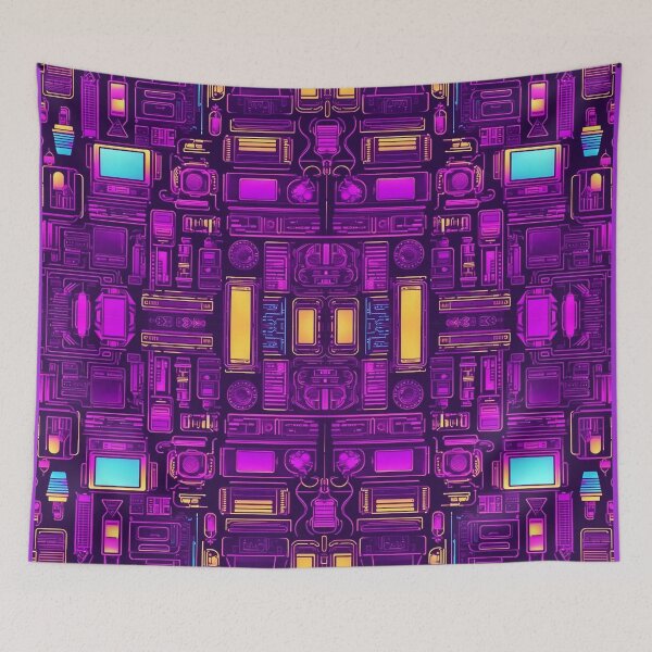 Item preview, Abstract Blocks Purple With Lights designed and sold by ComicJo.