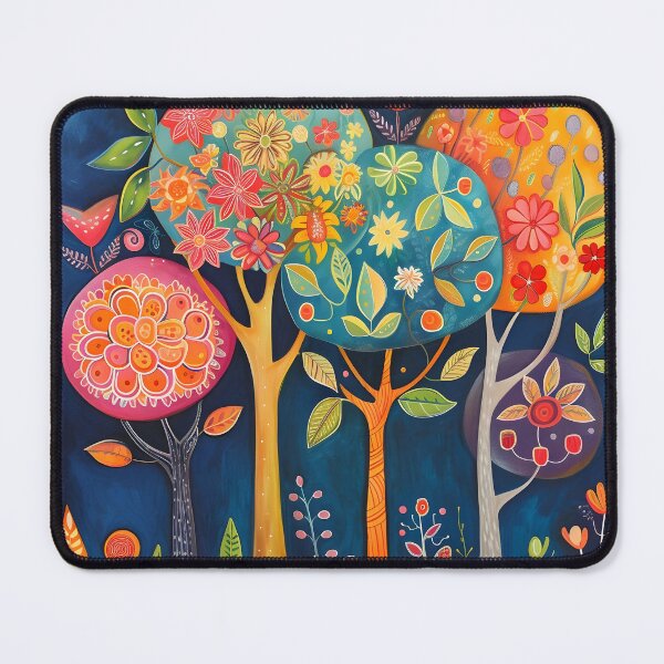 Item preview, Colorful Folk Art tree print designed and sold by dcrc.
