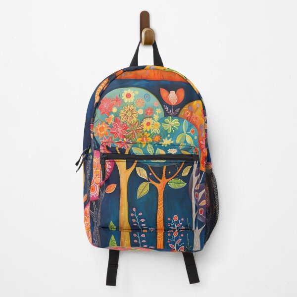 Item preview, Colorful Folk Art tree print designed and sold by dcrc.