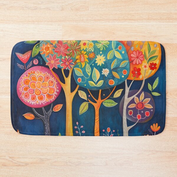 Item preview, Colorful Folk Art tree print designed and sold by dcrc.