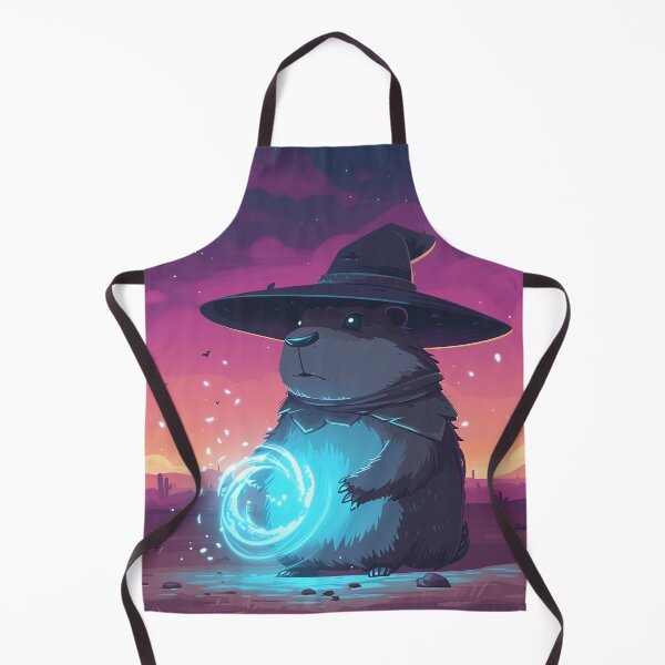 Item preview, Capybara Mage creating a portal using magic spell on the desert designed and sold by EpicFantasy.