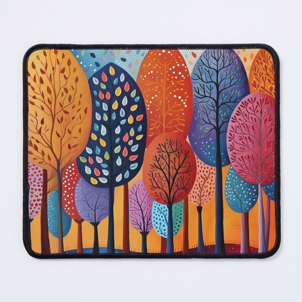 Item preview, Colorful Folk Art tree print designed and sold by dcrc.