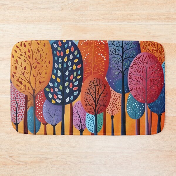 Item preview, Colorful Folk Art tree print designed and sold by dcrc.