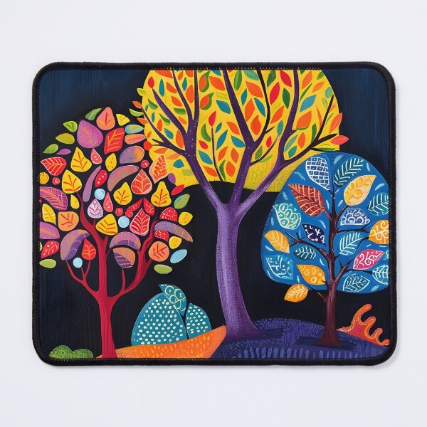 Item preview, colorful folk art tree print designed and sold by dcrc.