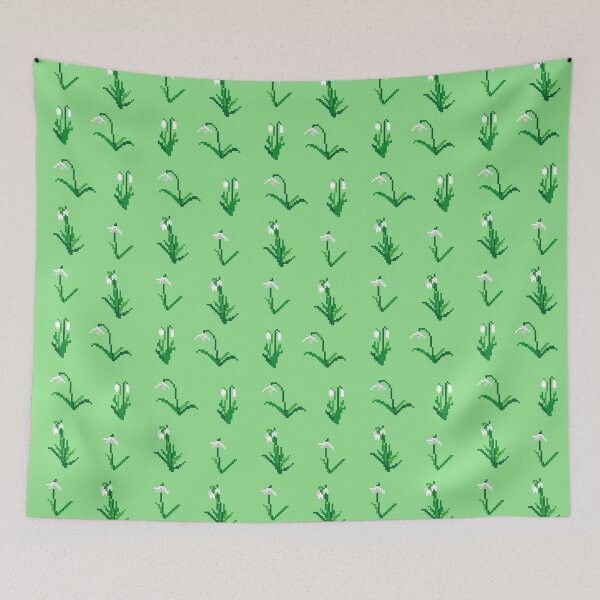 Item preview, Pixel Snowdrops Garden (green) designed and sold by D-Vogt-Grafik.