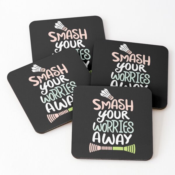 Item preview, Smash Your Worries Away Badminton Saying designed and sold by DomTeesHaven.