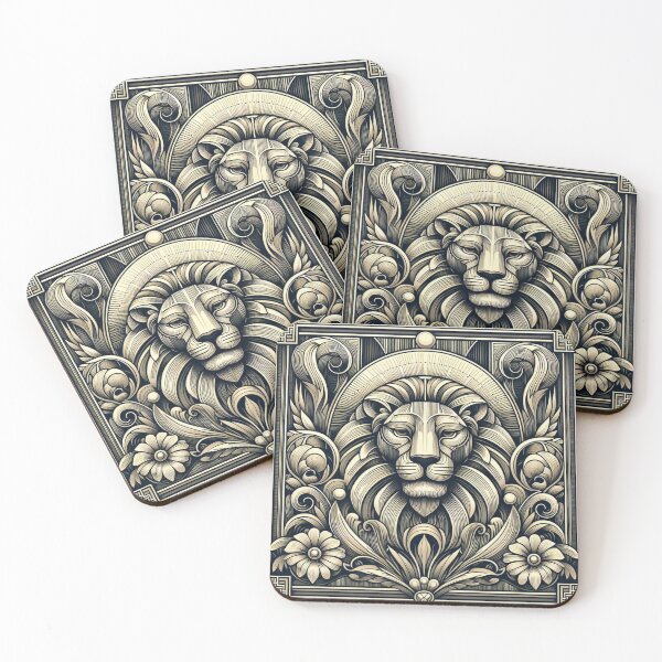 Item preview, "Lustrous Roar: Art Deco Lion" designed and sold by zenithcollectiv.