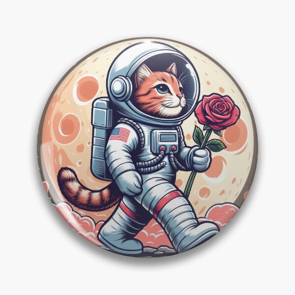 Item preview, Gato astronauta de estilo de dibujos animados designed and sold by 0kamy.