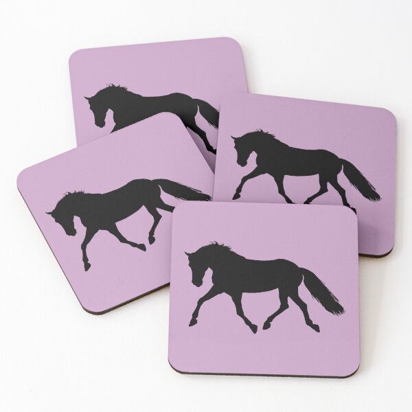 Item preview, Black beautiful trotting horse silhouette pink designed and sold by PICbyFemke.