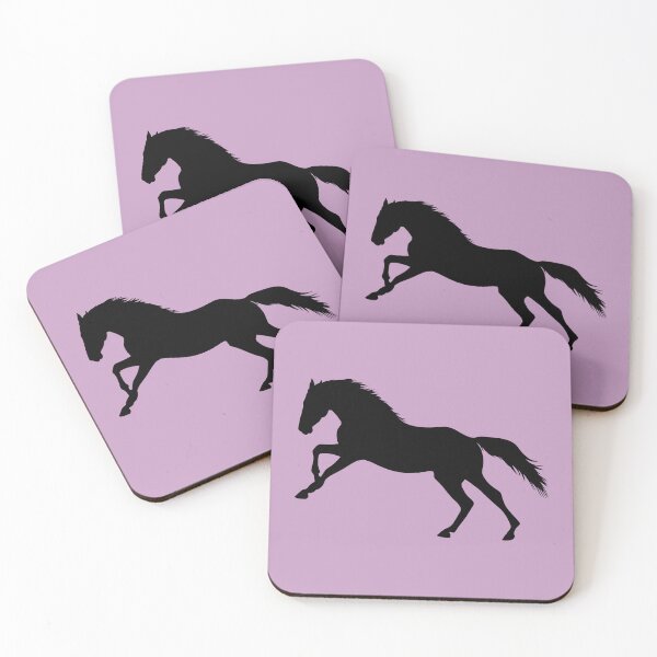 Item preview, Black beautiful gallop jumping horse silhouette pink designed and sold by PICbyFemke.