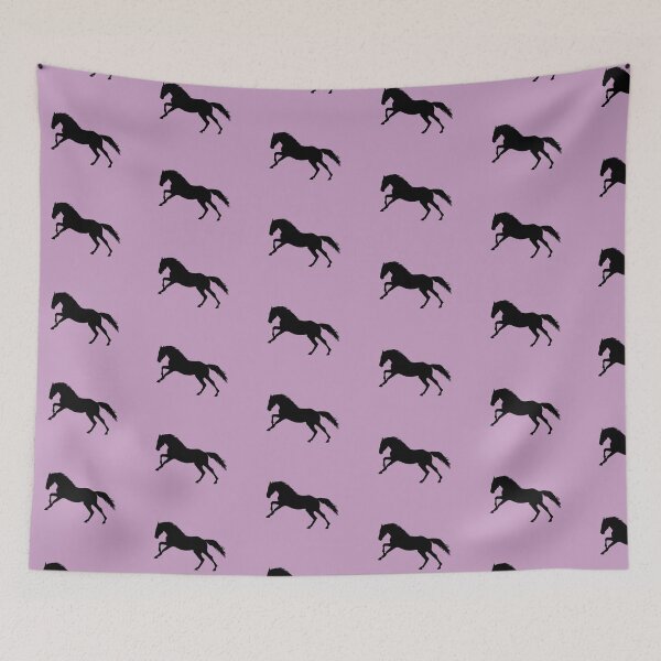 Item preview, Black beautiful gallop jumping horse silhouette pink designed and sold by PICbyFemke.