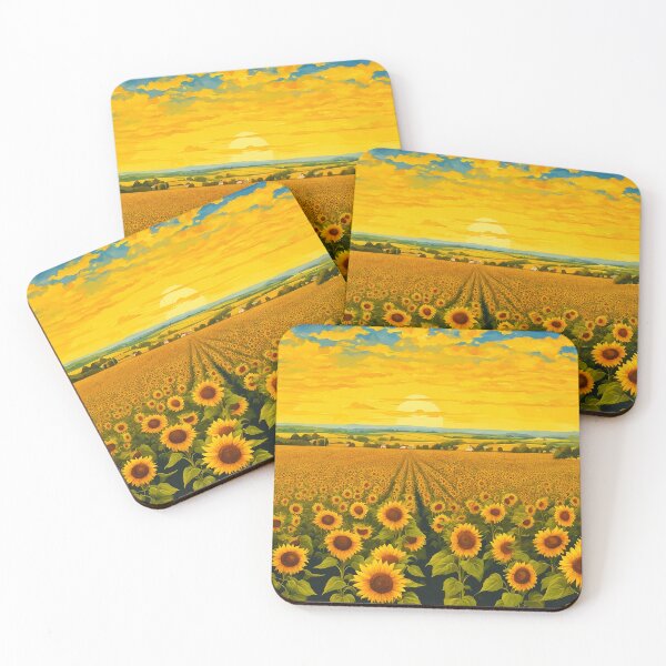 Item preview, Sunset Serenade: Sunflowers Field Art Print designed and sold by Wonder Pixel Studio.