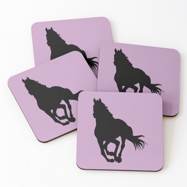 Item preview, Black beautiful gallop running horse silhouette pink designed and sold by PICbyFemke.