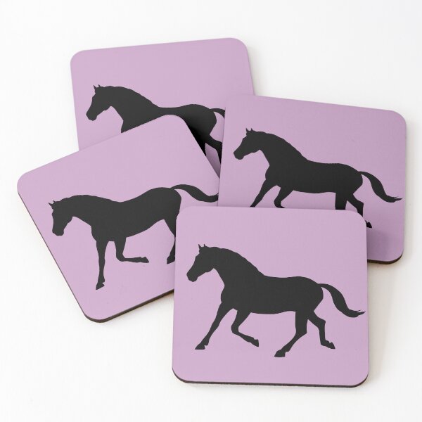 Item preview, Silhouette of a horse trotting on pink designed and sold by PICbyFemke.