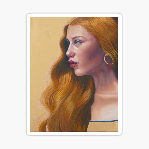"Dawn" oil painting on gold leaf by Melissa Muse Sticker