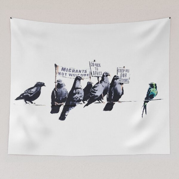 Item preview, Banksy Clacton-on-Sea Mural - Anti-Refugee Pigeons designed and sold by WE-ARE-BANKSY.