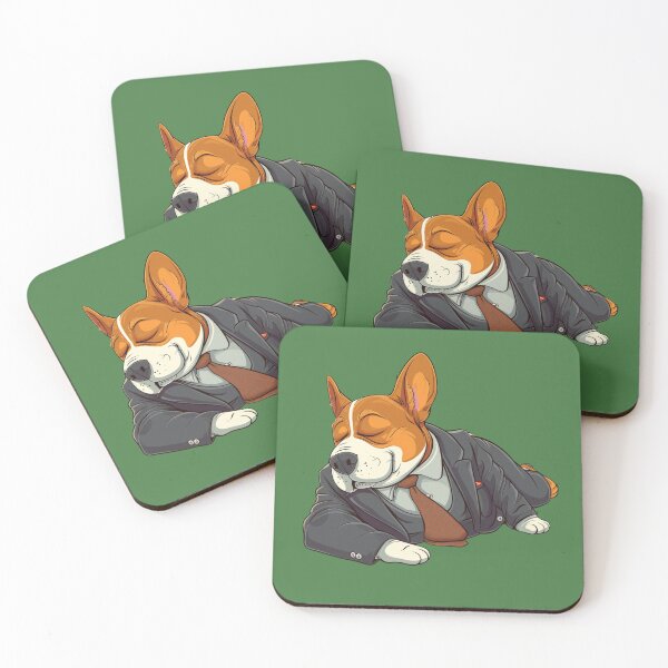 Item preview, Wishbone Dog in Suit Sleeps Sticker designed and sold by zax454.
