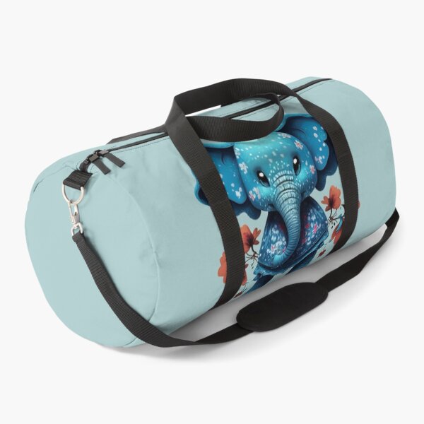 Item preview, Cute Elephant Blue Retro Floral,Comfort Fit Painted Elephant Adult designed and sold by Firas Aljazzar.