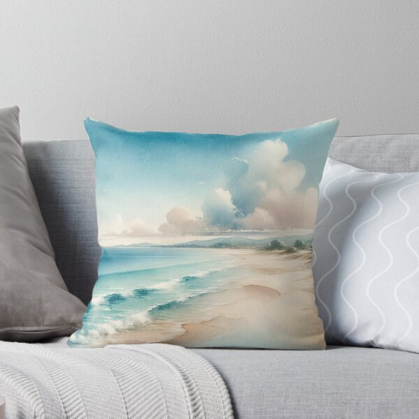 Artikelvorschau, Ruhiger Strand und Ozean-Aquarell entworfen und verkauft von Prosser87.