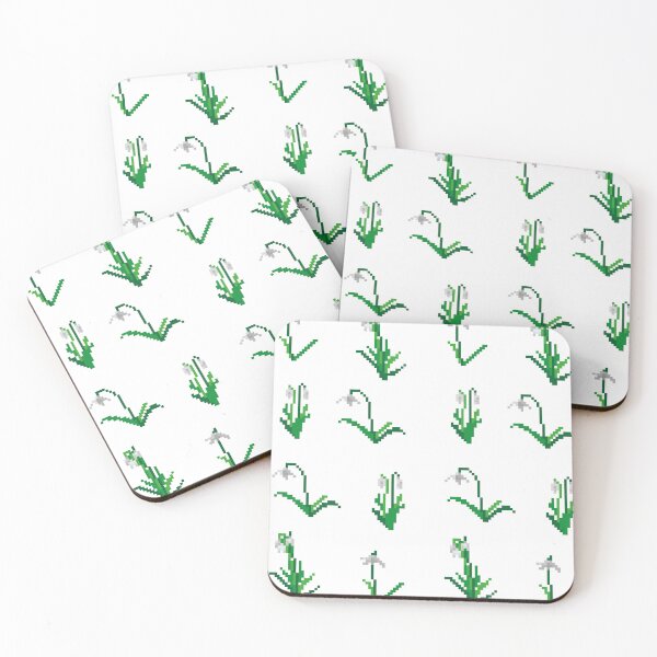Item preview, Pixel Snowdrops Garden (snow white) designed and sold by D-Vogt-Grafik.