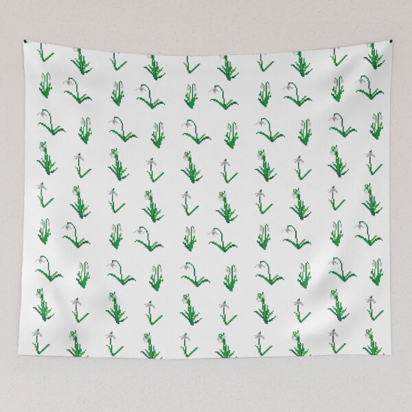Item preview, Pixel Snowdrops Garden (snow white) designed and sold by D-Vogt-Grafik.