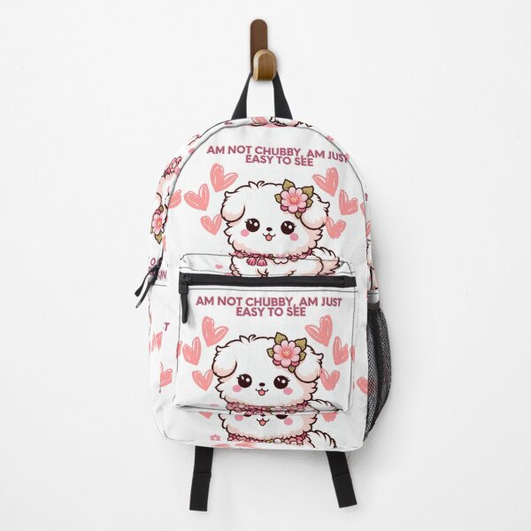 Item preview, Am not chubby, am just easy to see, Cute white manga dog girl, love designed and sold by Coolparrotgirl.