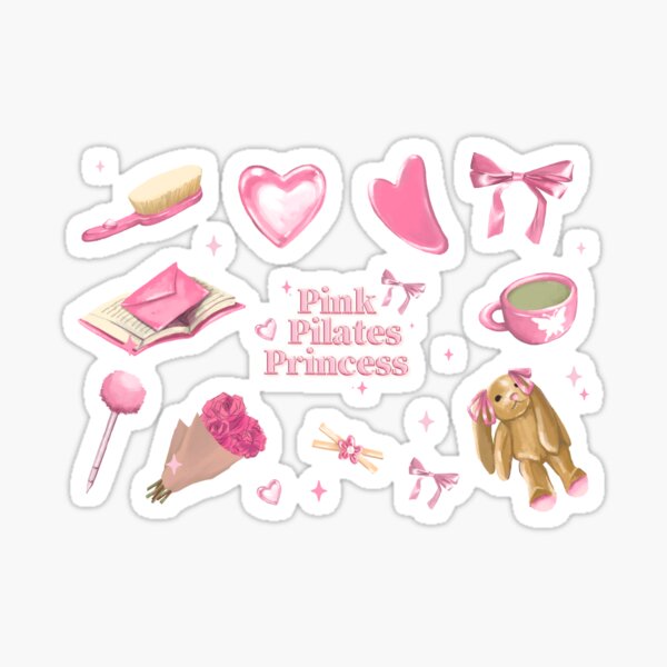pink pilates princess mood board  Sticker for Sale by Lauren Jane୨୧