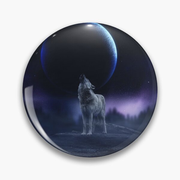 Artikelvorschau, Heulender Wolf mit Nordlichtern entworfen und verkauft von Destroyed-Pixel.