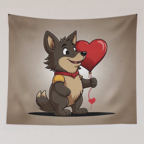 Item preview, Adorable Love Wolf designed and sold by PolygonPinnacle.