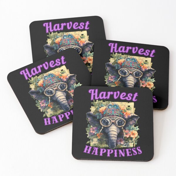 Item preview, Harvest Happiness. elephant portrait designed and sold by ElephantVibes.