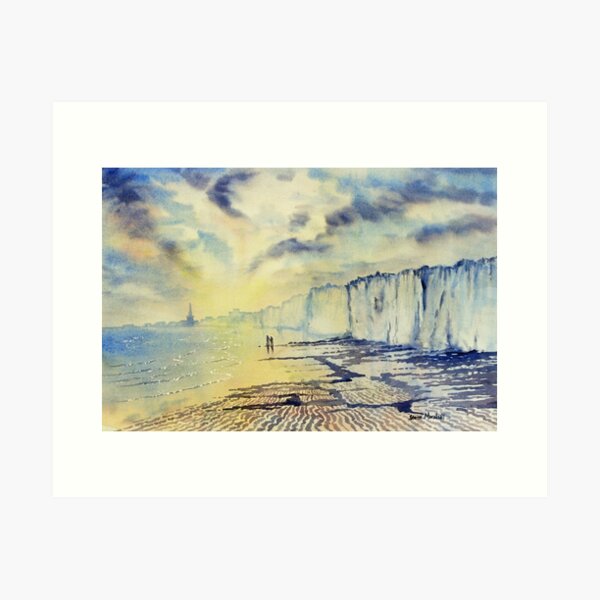 Twilight Stroll on the Beach Art Print