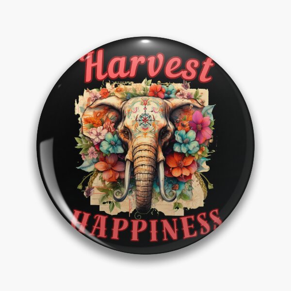 Item preview, Harvest Happiness. elephant saying designed and sold by ElephantVibes.