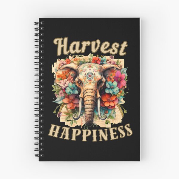 Item preview, Harvest Happiness elephant quote designed and sold by ElephantVibes.